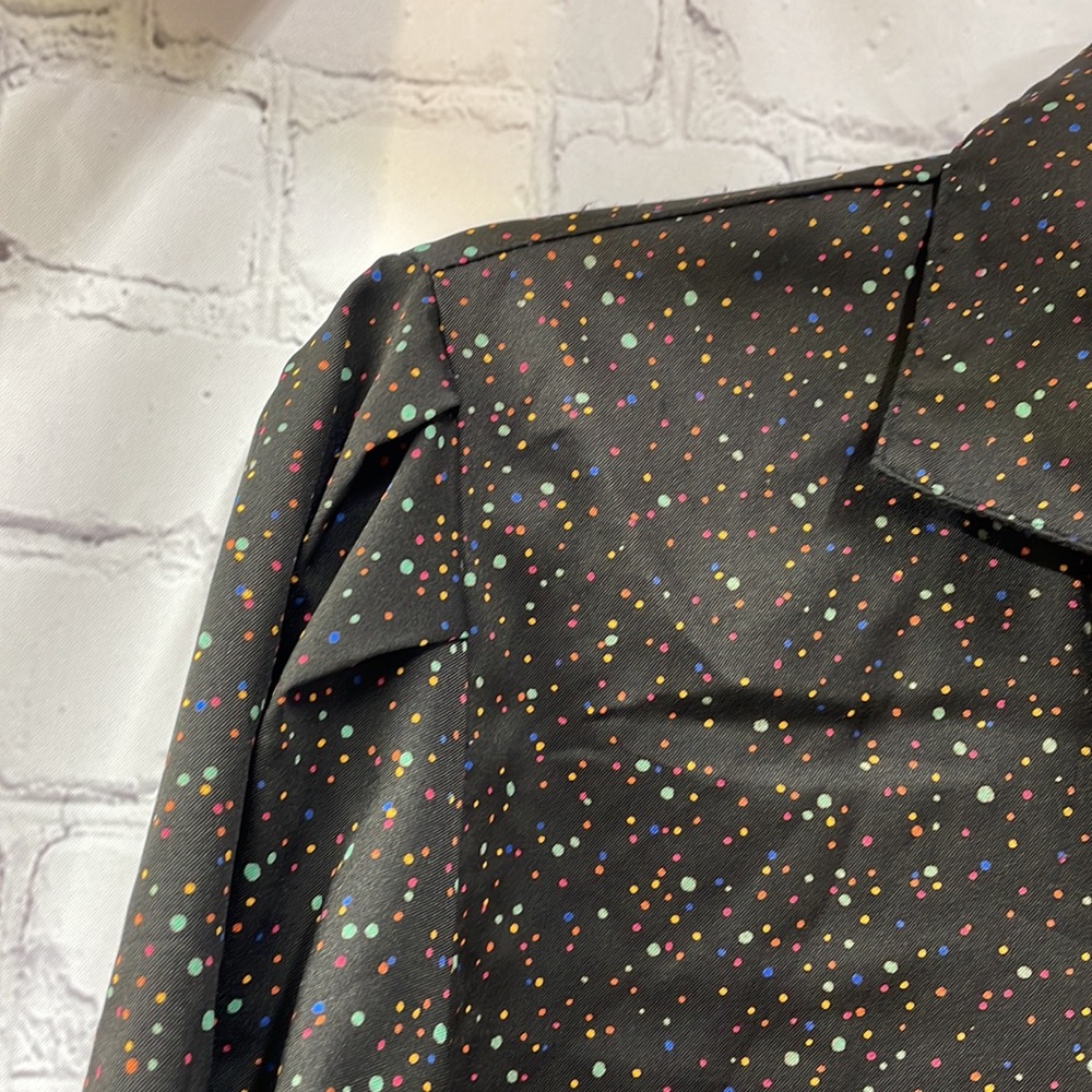 Levi Strauss & Co. vintage puff sleeve cuff multi colored dots blou… - Picture 2 of 6